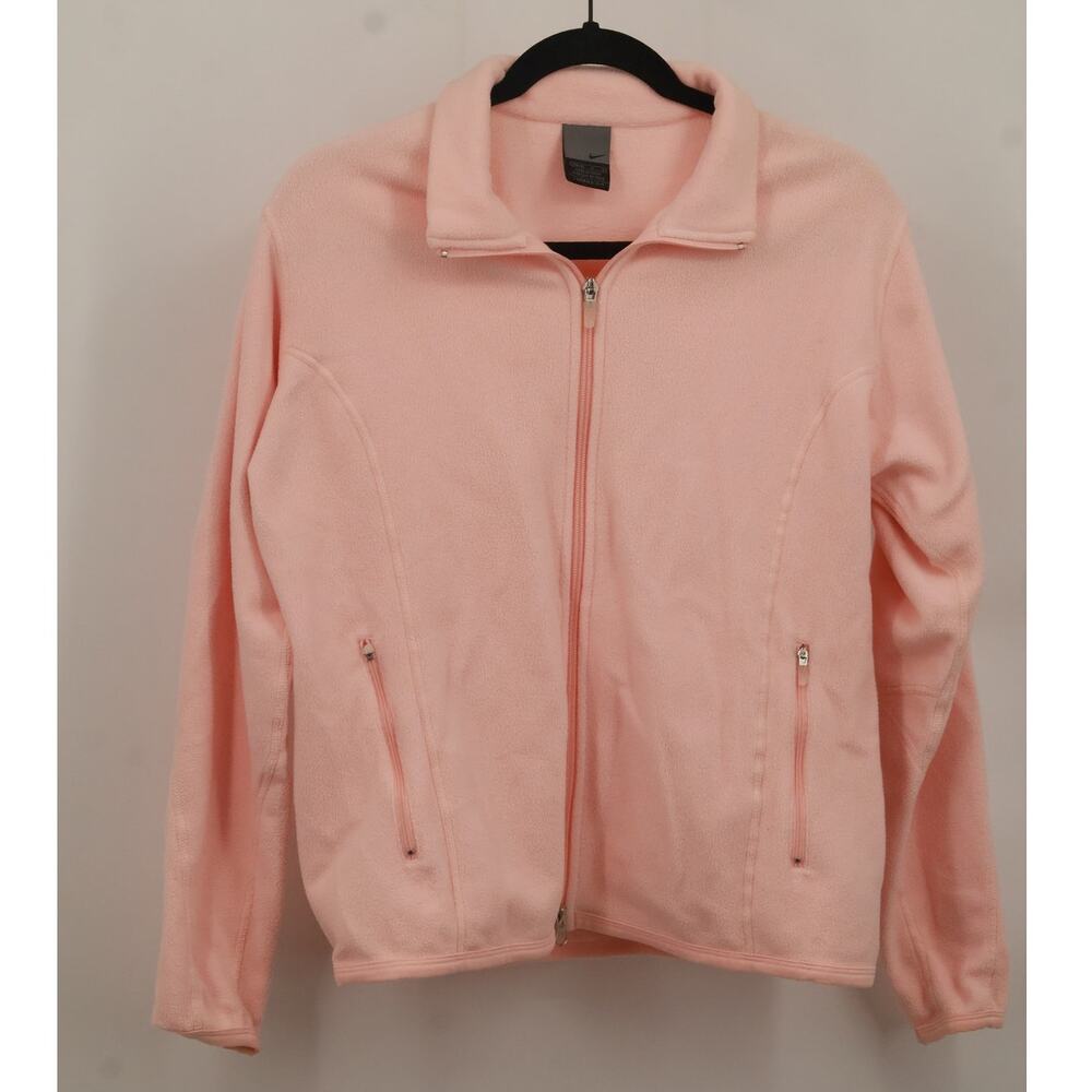 Nike Women's Full Zip Therma-Fit Fleece Jacket Long Sleeve Pockets Size M Pink